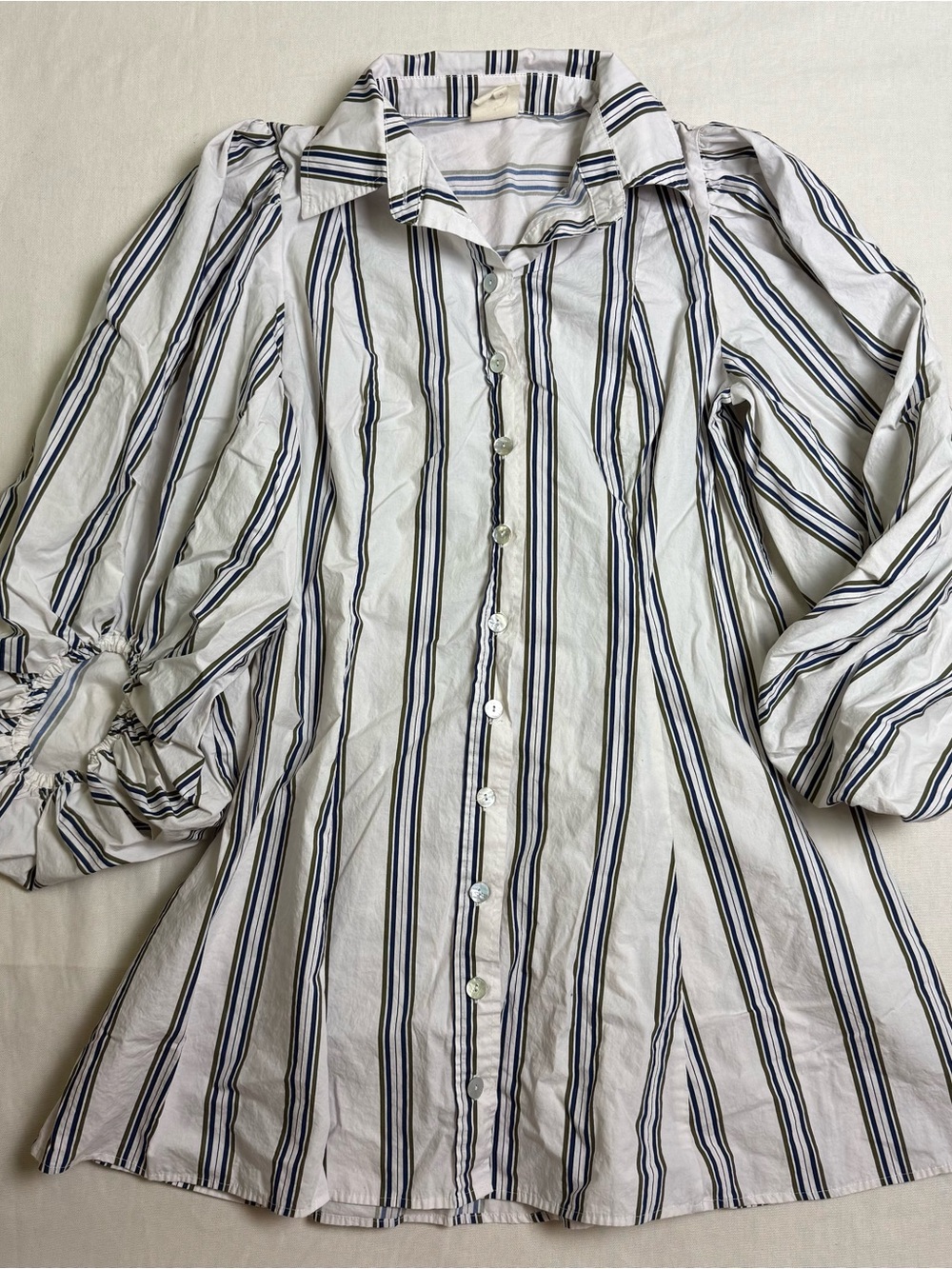 Plenty by Tracy Reese White Mini Dress with Navy Stripes